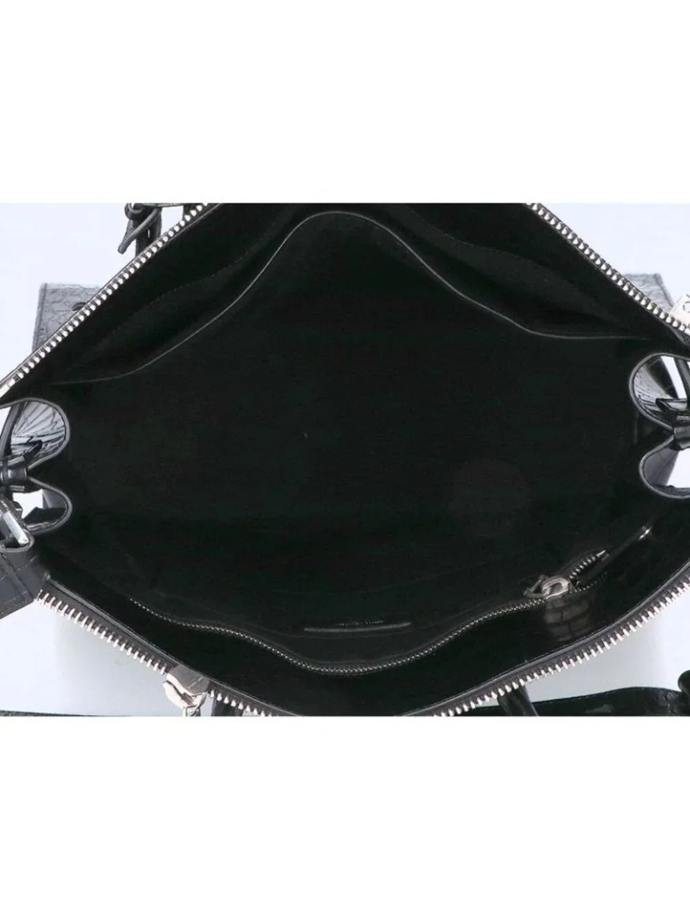 Saint Laurent Paris Black Croc Sack Shoes 2-Way Bag - Picture 6 of 7